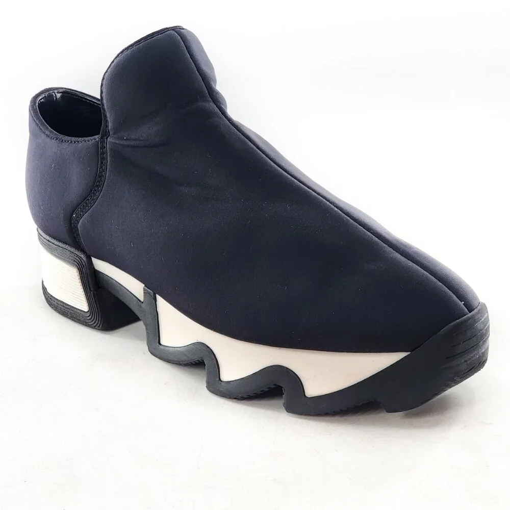 iRi Unisex Black Outline‎ Neoprene Platform Sneaker Black